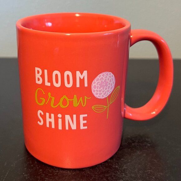 HALLMARK Inspirations BLOOM ~ GROW ~ SHINE Coral Ceramic Coffee Mug ~ Gardening - Picture 3 of 10